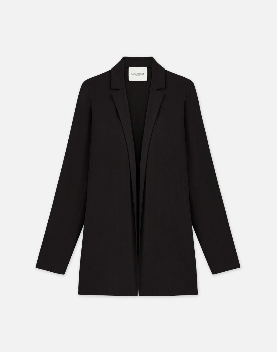 Lafayette 148 New York Jackets & Blazers | Matte Jersey Open Front Jacket Black