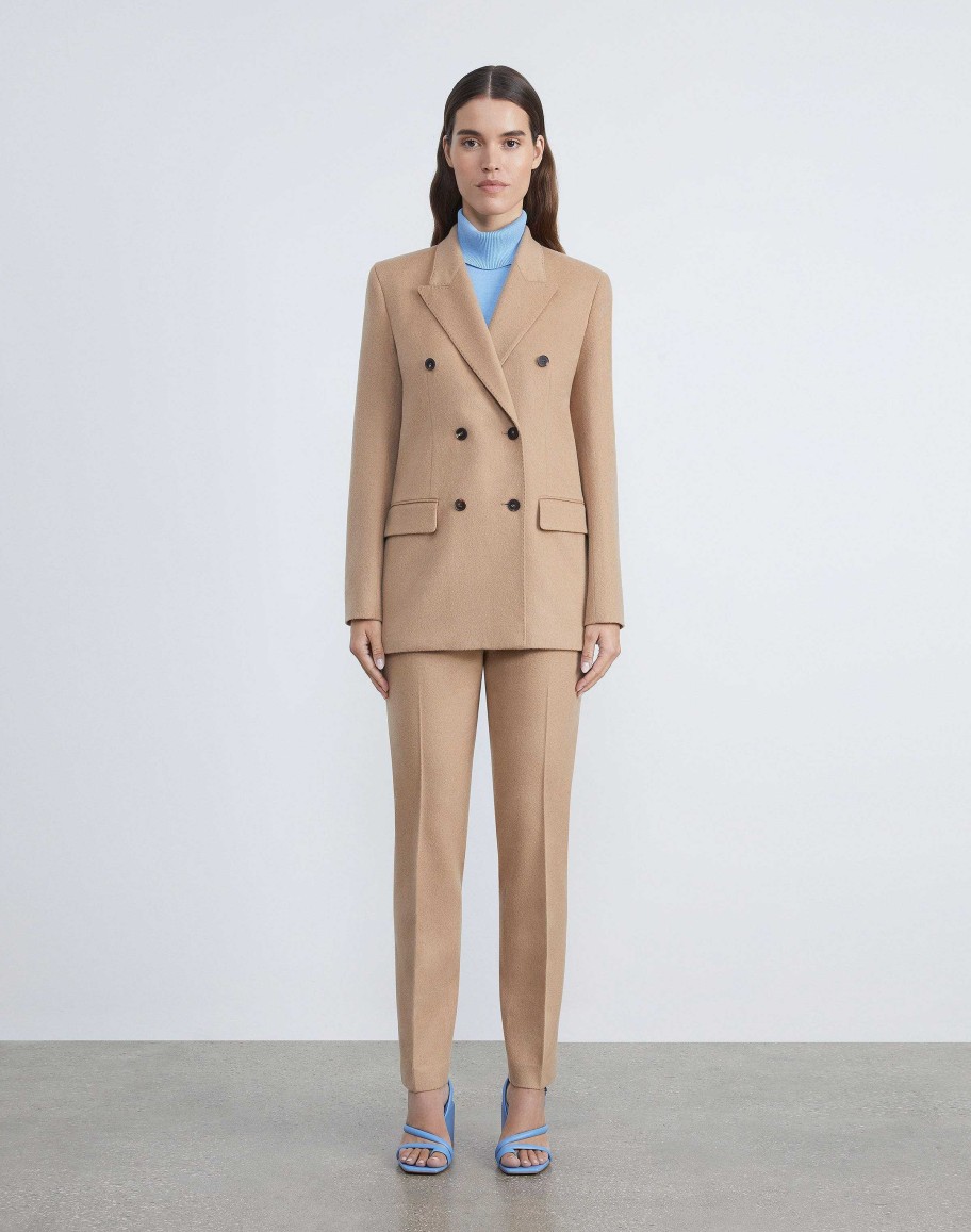 Lafayette 148 New York Jackets & Blazers | Hair Double-Breasted Trinity Blazer Camel