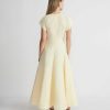 Lafayette 148 New York Dresses | Silk-Linen Flared Dress Yellow Yarrow