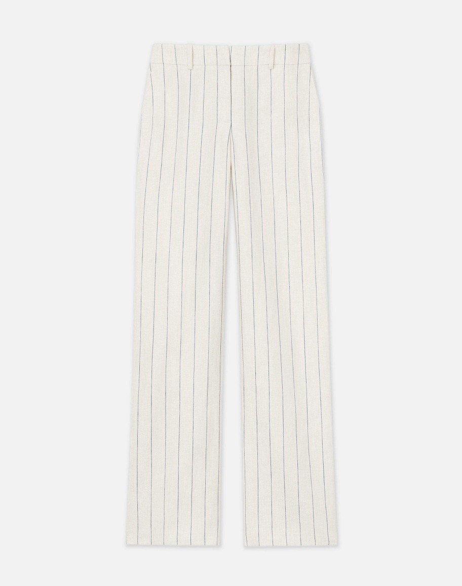 Lafayette 148 New York Pants & Shorts | Pinstripe Linen Sullivan Pant Pebble Multi