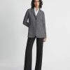 Lafayette 148 New York Jackets & Blazers | Marled Linen Basketweave Three Pocket Blazer Black Multi