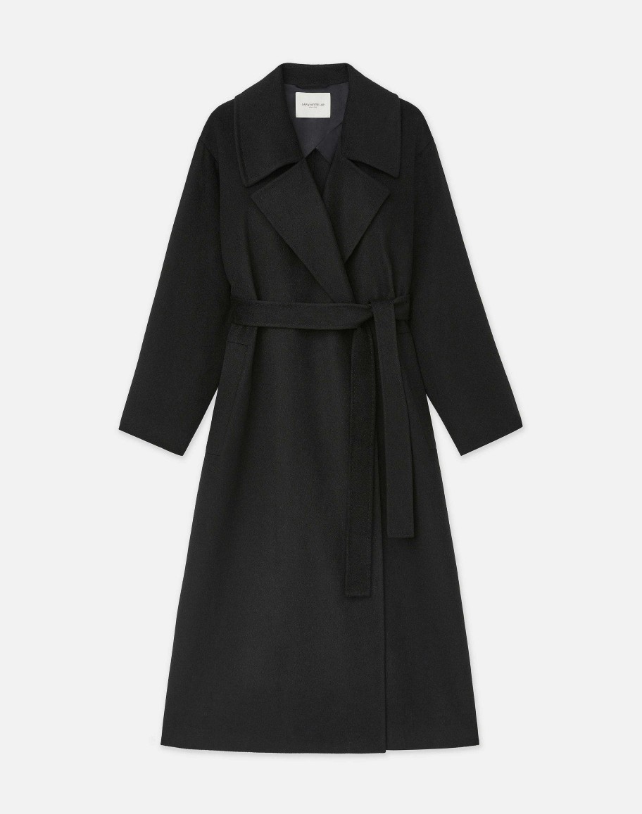 Lafayette 148 New York Coats & Outerwear | Camel Hair Oversized Trench Coat Black