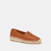 Lafayette 148 New York Ballets | Grained Calfskin Leather Slip-On Espadrille Copper