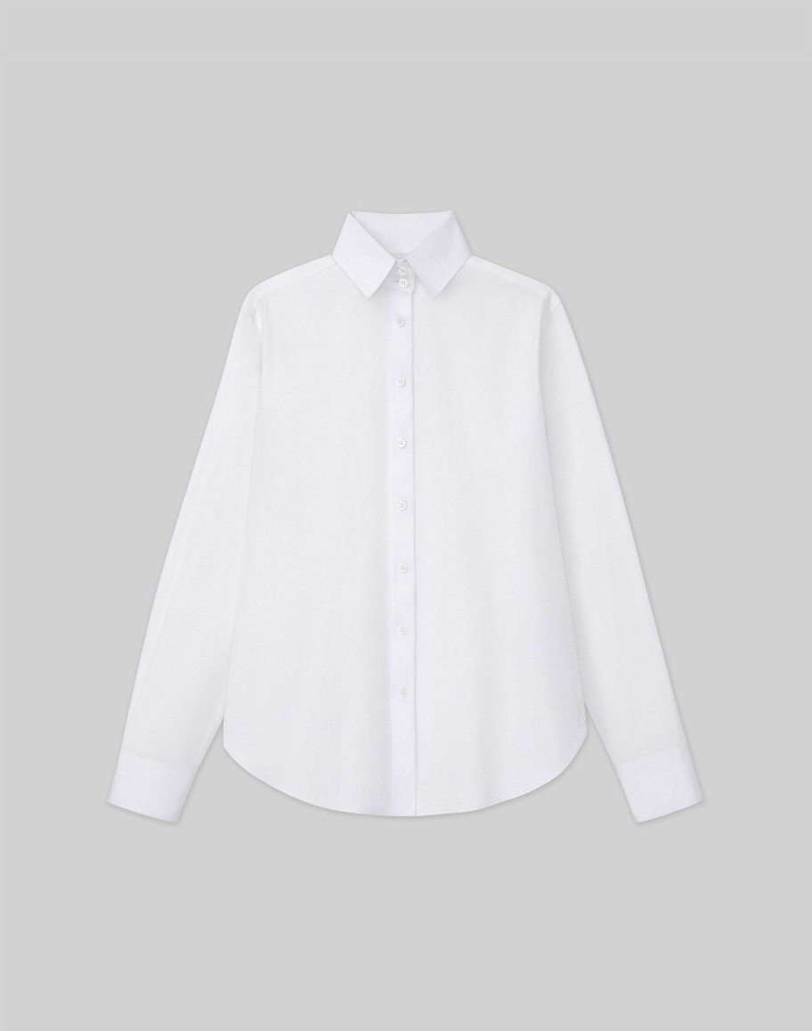 Lafayette 148 New York Blouses & Shirts | Organic Cotton Poplin High Collar Shirt Wild Bluet