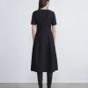 Lafayette 148 New York Dresses | Wool-Silk Crepe Dress Black