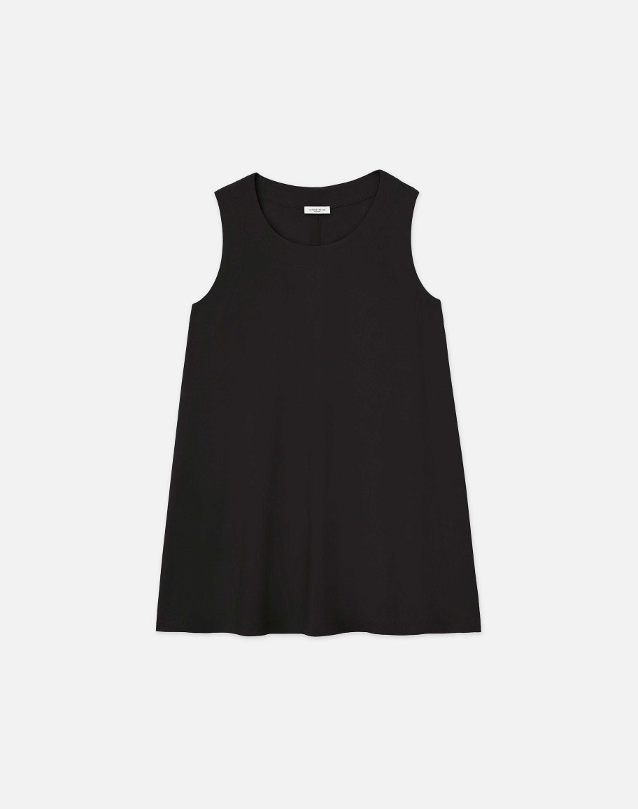 Lafayette 148 New York Tops & Tees | Matte Jersey Scoop Neck Tank Black