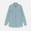 Lafayette 148 New York Denim | Organic Cotton Chambray Pocket Shirt Sunkissed