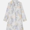 Lafayette 148 New York Jackets & Blazers | Eco Fern Print Linen-Poly Overcoat Bluestone Multi