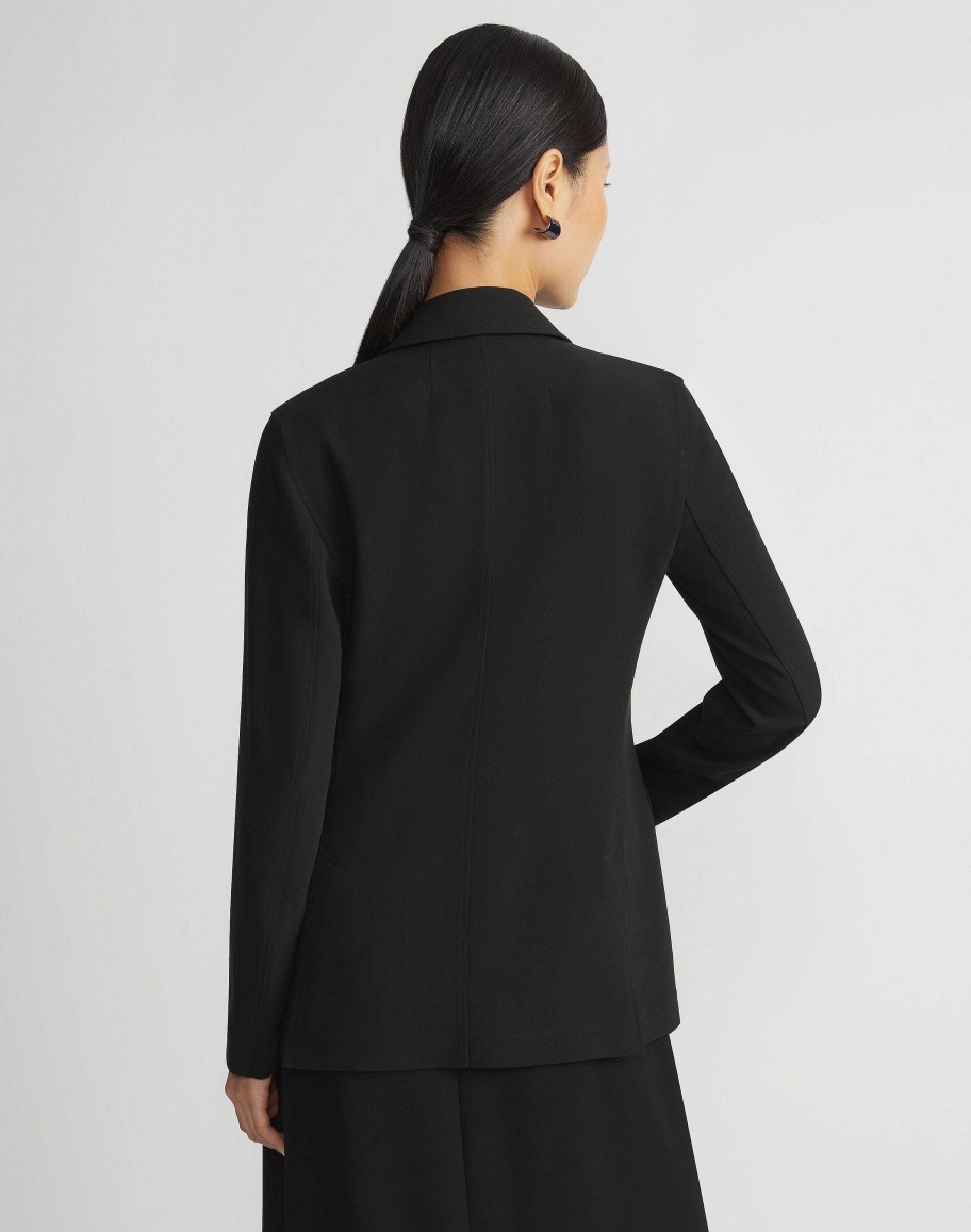 Lafayette 148 New York Jackets & Blazers | Finesse Crepe Three Pocket Blazer Black