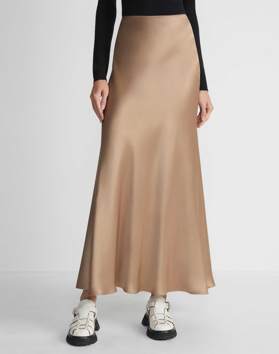 Lafayette 148 New York Skirts | Satin Bias Maxi Skirt Camel