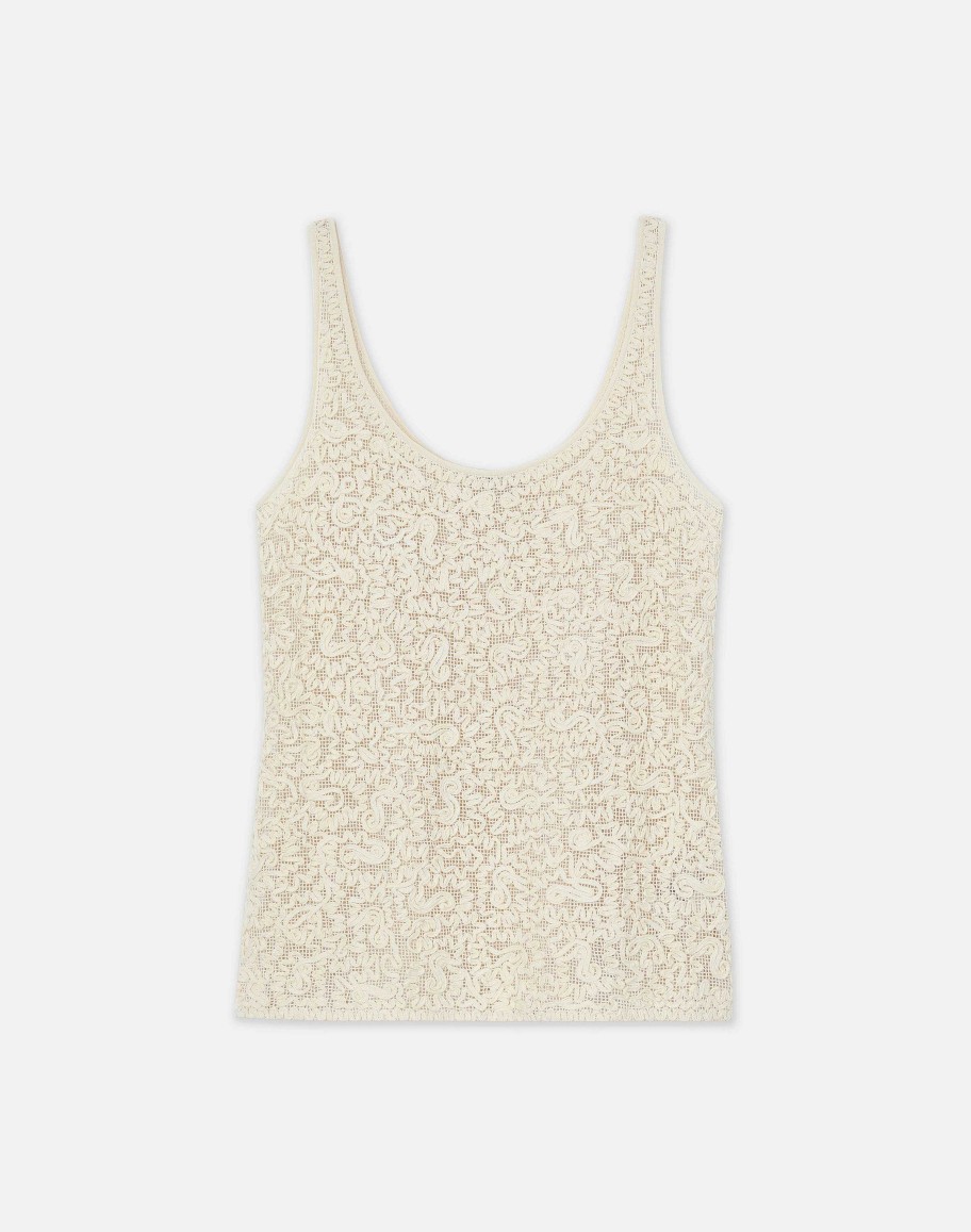 Lafayette 148 New York Blouses & Shirts | Soutache Embroidered Cotton Tank Creme Fraiche