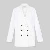 Lafayette 148 New York Jackets & Blazers | L148 Denim Double Breasted Blazer Washed Plaster