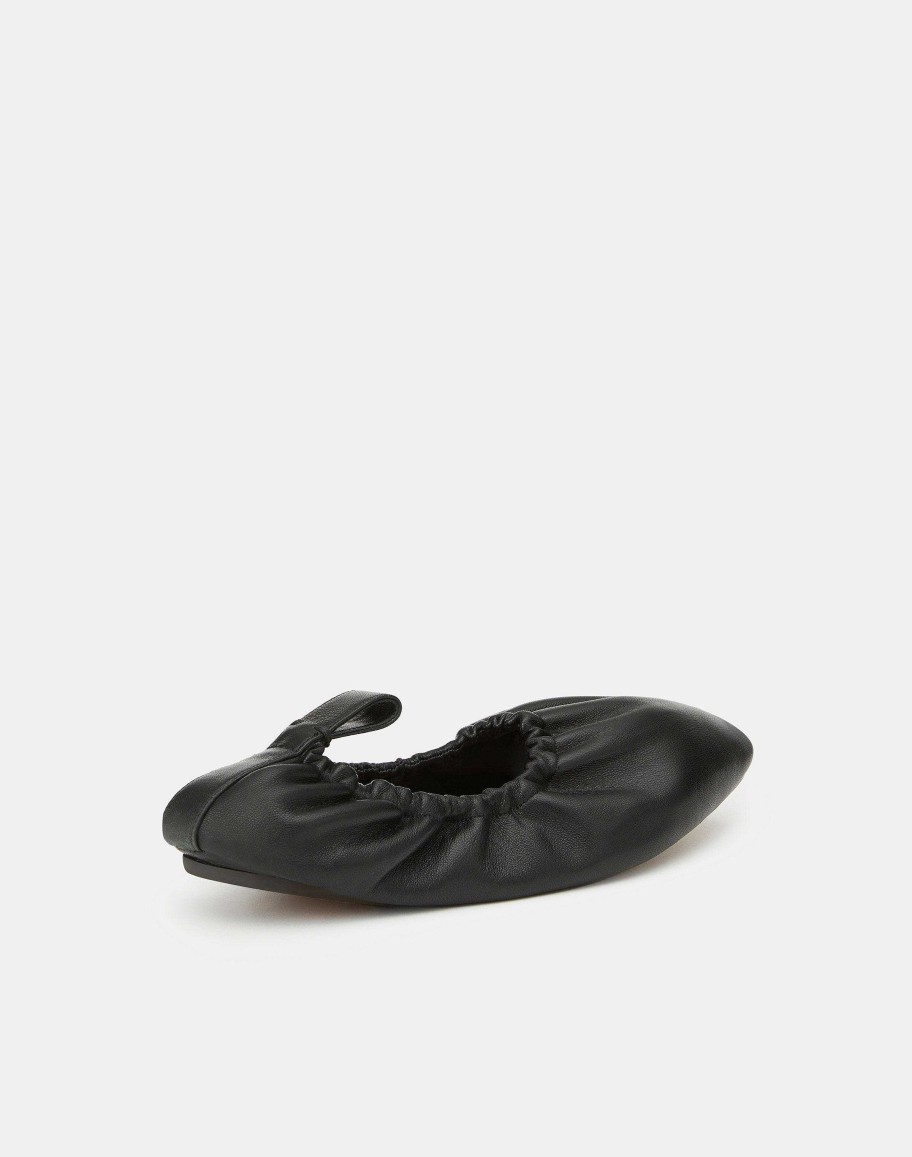 Lafayette 148 New York Ballets | Nappa Leather Packable Ballet Flat Black