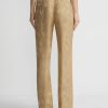 Lafayette 148 New York Pants & Shorts | Eco Flora Jacquard Linen-Viscose Gates Pant Cadet Khaki