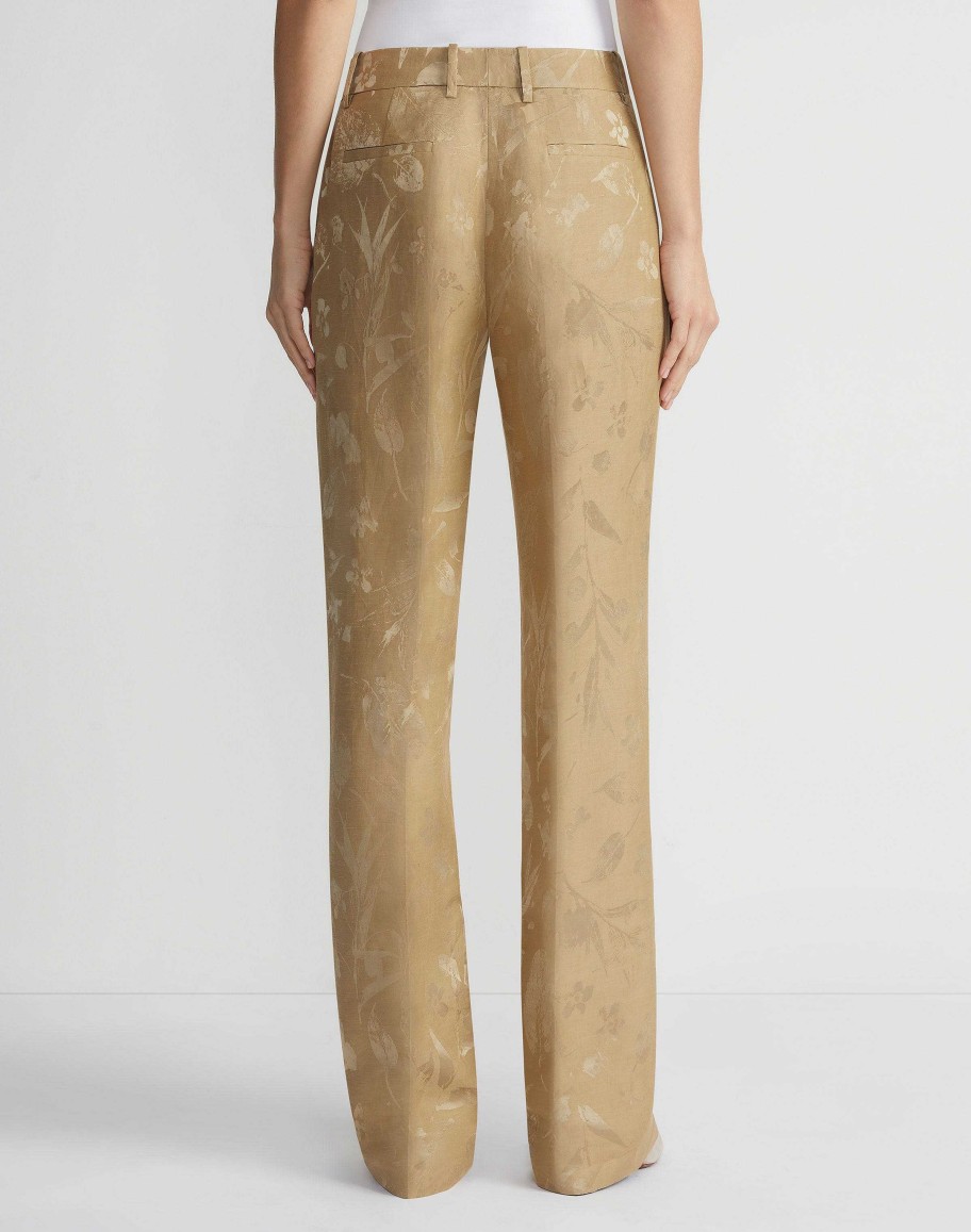 Lafayette 148 New York Pants & Shorts | Eco Flora Jacquard Linen-Viscose Gates Pant Cadet Khaki