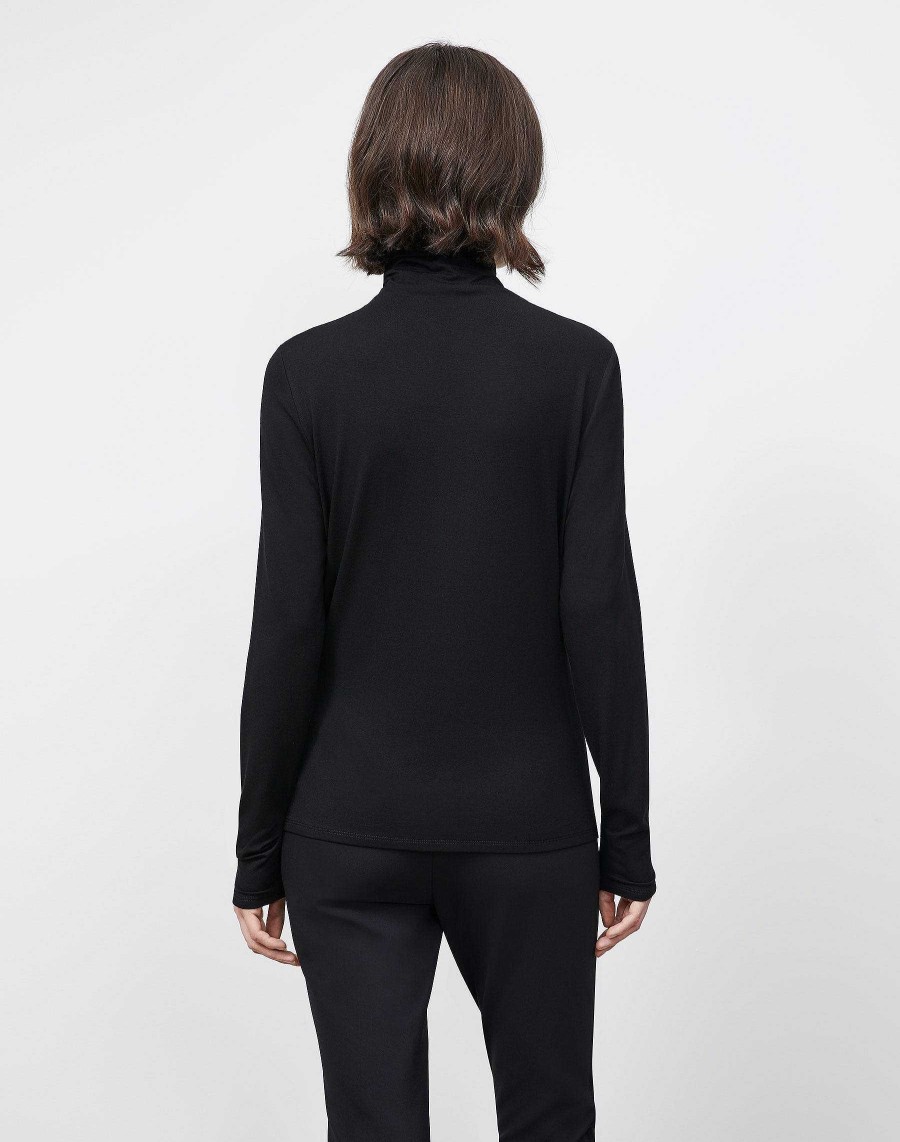 Lafayette 148 New York Tops & Tees | Nouveau Jersey Turtleneck Black