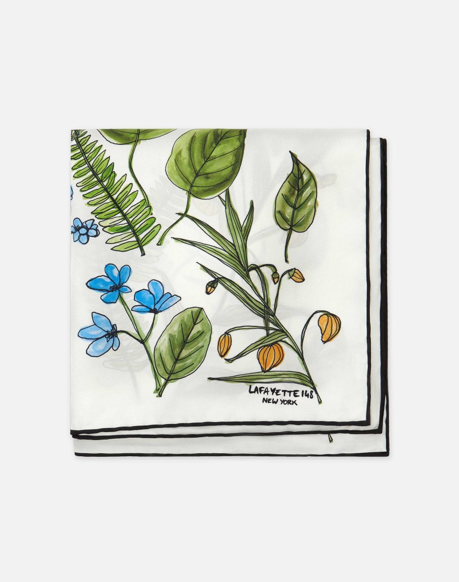 Lafayette 148 New York Wraps & Scarves | Gardens Of New York Print Silk Scarf White Multi