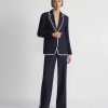 Lafayette 148 New York Jackets & Blazers | Linen Tipped Blazer Ink