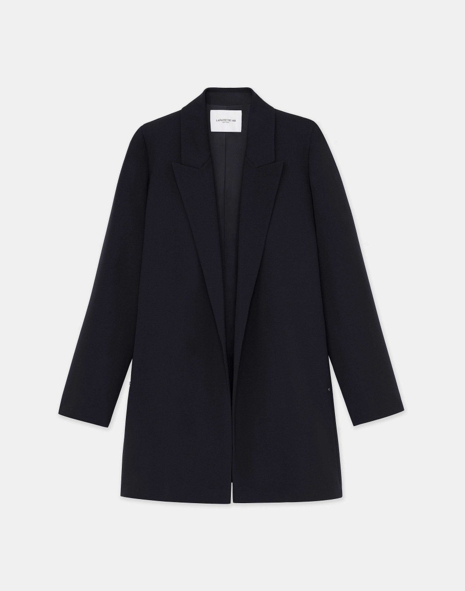 Lafayette 148 New York Jackets & Blazers | Responsible Finesse Crepe Peak Lapel Jacket Black