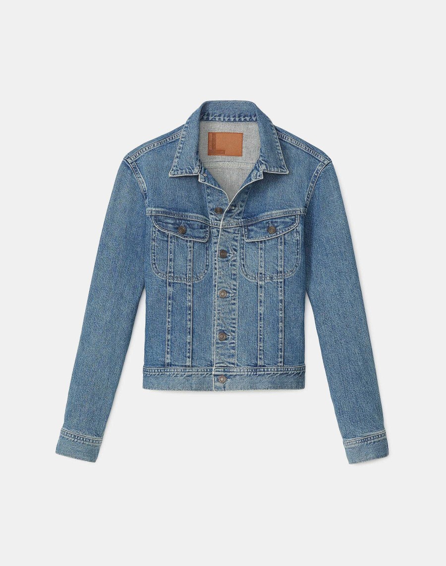 Lafayette 148 New York Jackets & Blazers | L148 Denim Jacket Faded Skyline