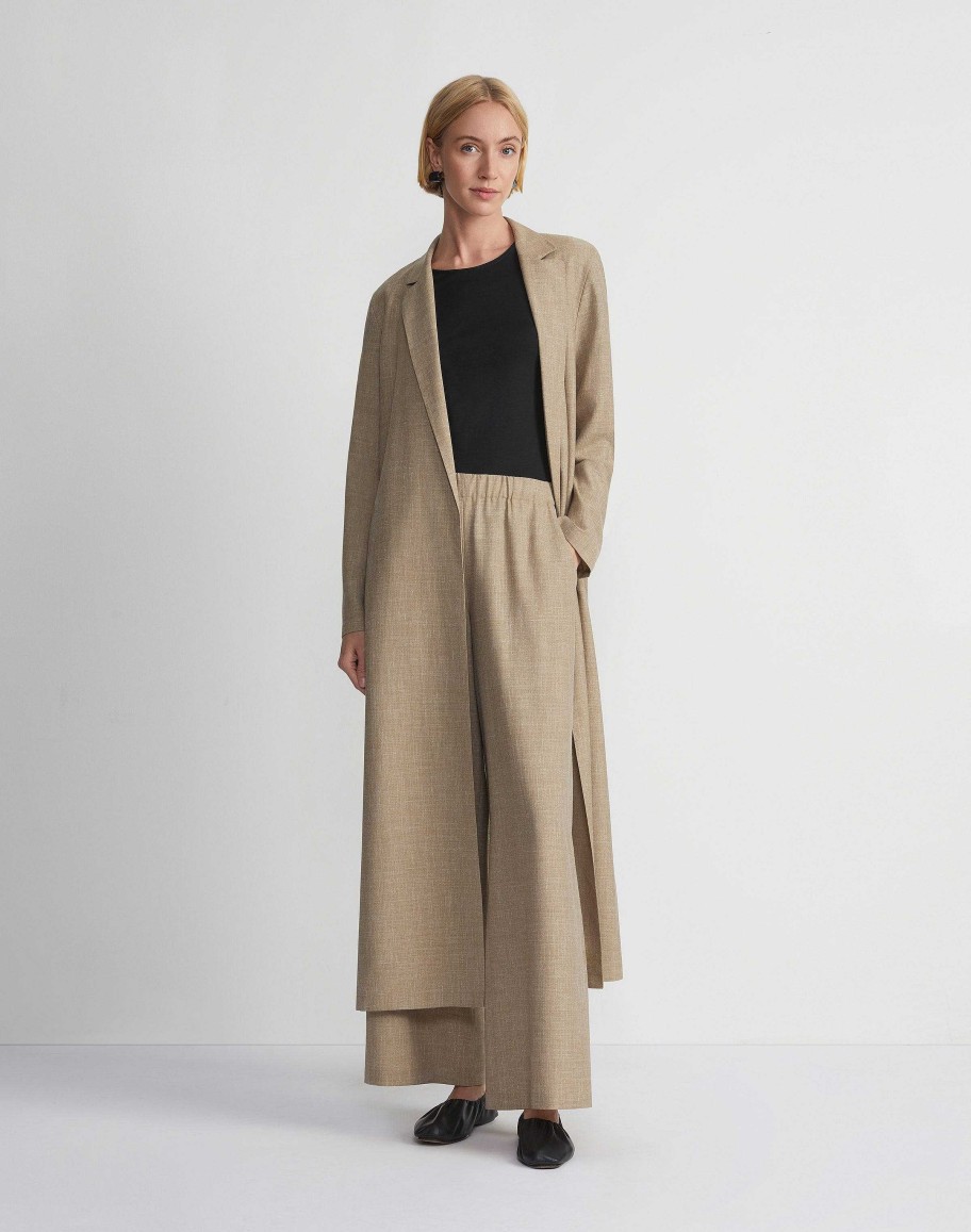 Lafayette 148 New York Pants & Shorts | Virgin Wool Silk-Linen Riverside Pant Cadet Khaki Melange