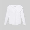 Lafayette 148 New York Blouses & Shirts | Organic Cotton Poplin Portrait Collar Shirt White