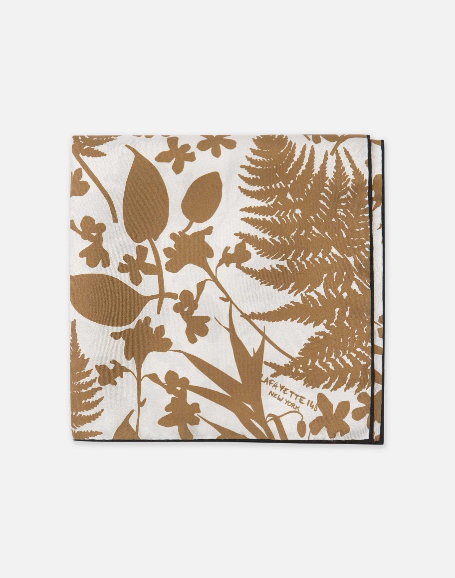 Lafayette 148 New York Wraps & Scarves | Eco Fern Fields Print Silk Scarf Cadet Khaki Multi