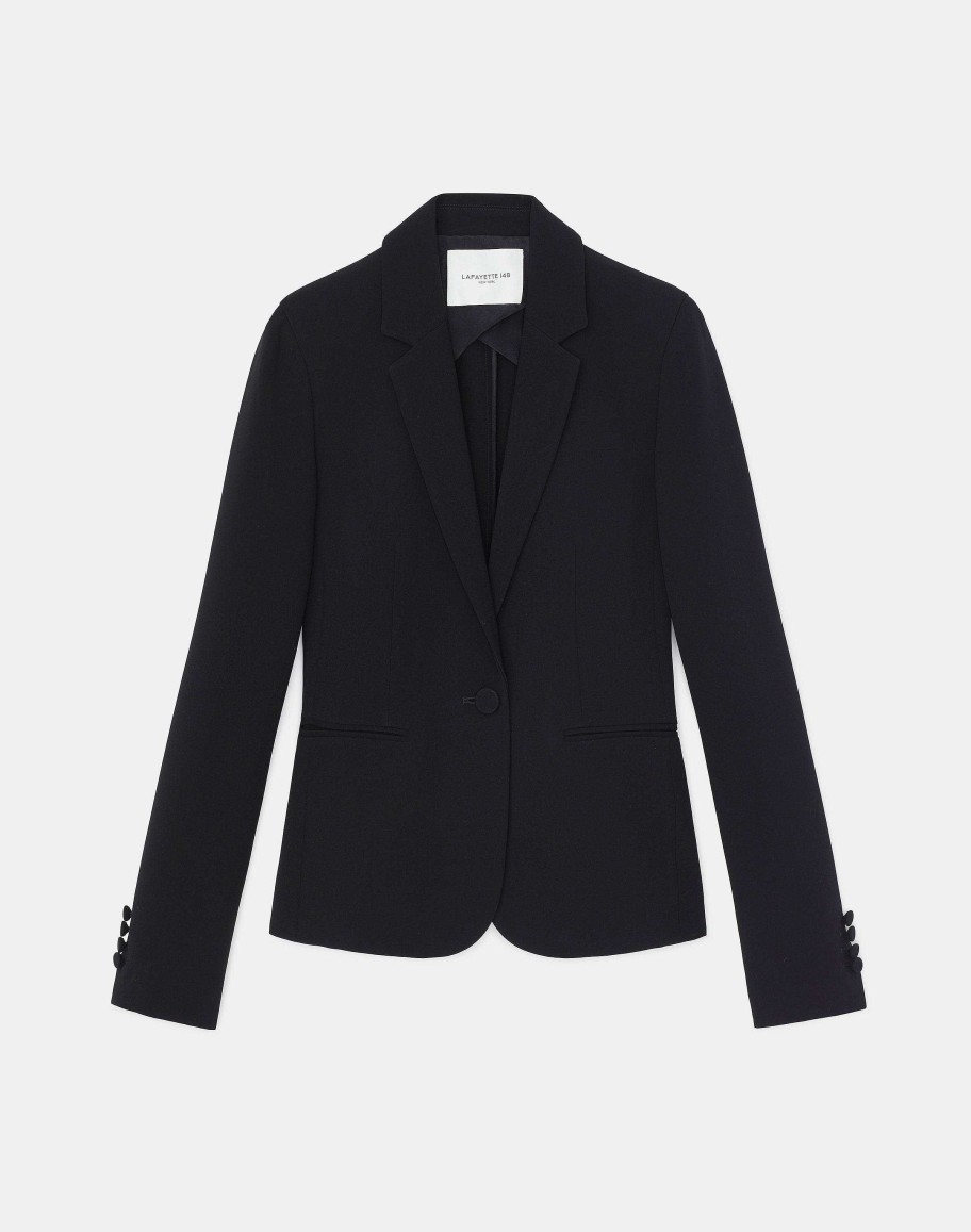 Lafayette 148 New York Suits | Finesse Crepe Single Button Blazer Black