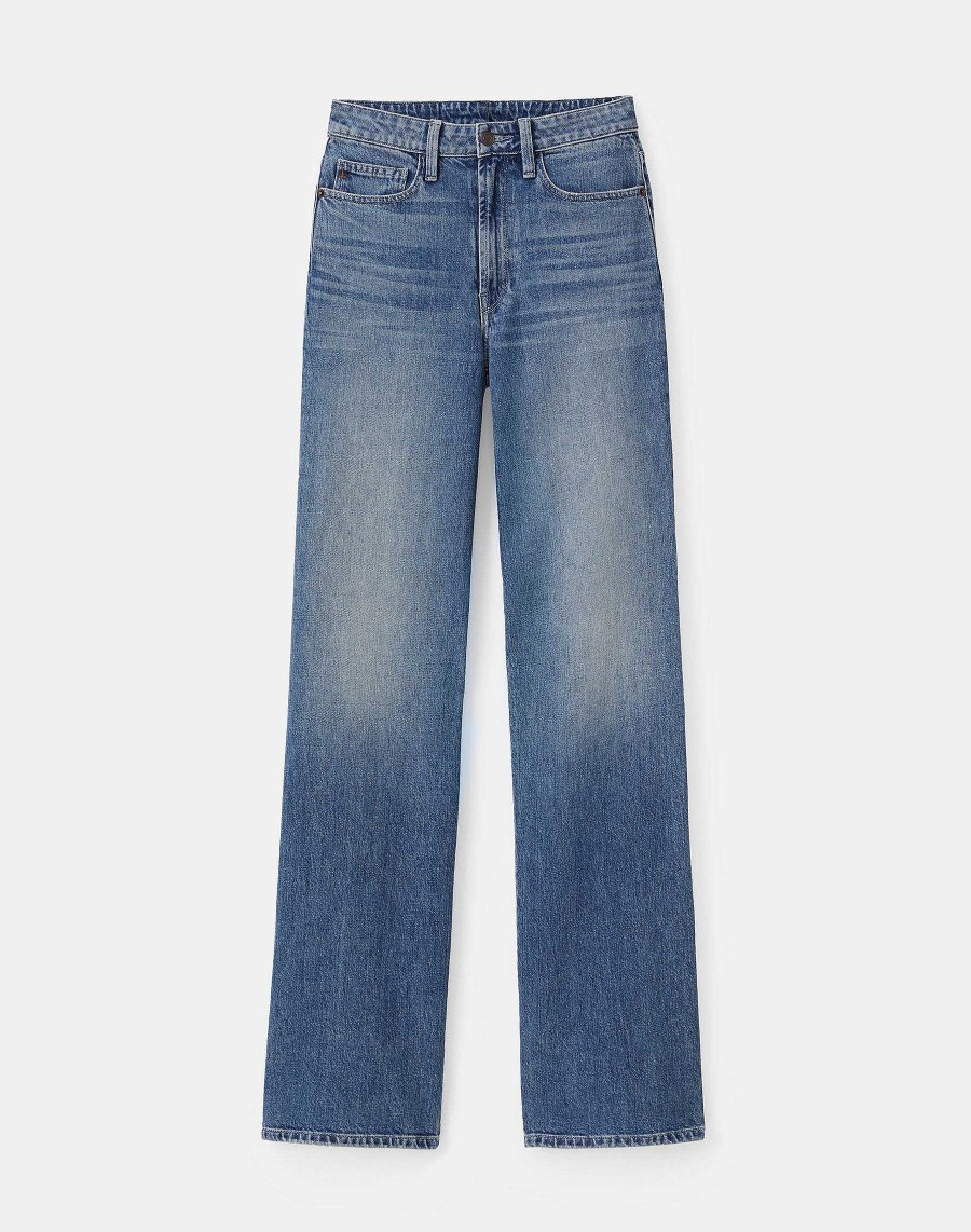 Lafayette 148 New York Pants & Shorts | L148 Denim Wyckoff Wide-Leg Jean Faded Skyline