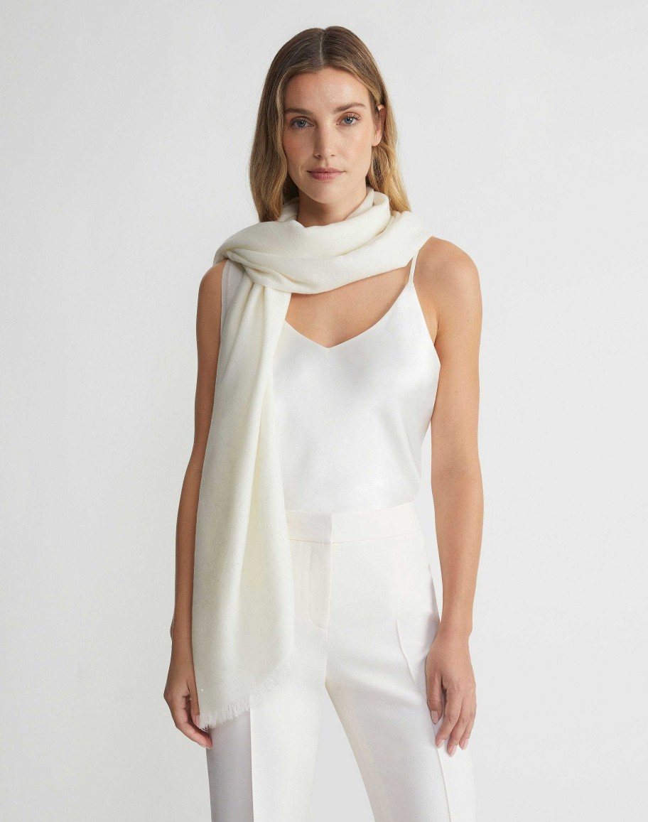 Lafayette 148 New York Wraps & Scarves | Sequin Wool Shawl Ivory