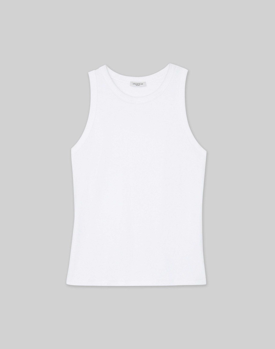 Lafayette 148 New York Tops & Tees | Cotton Rib Racerback Tank White