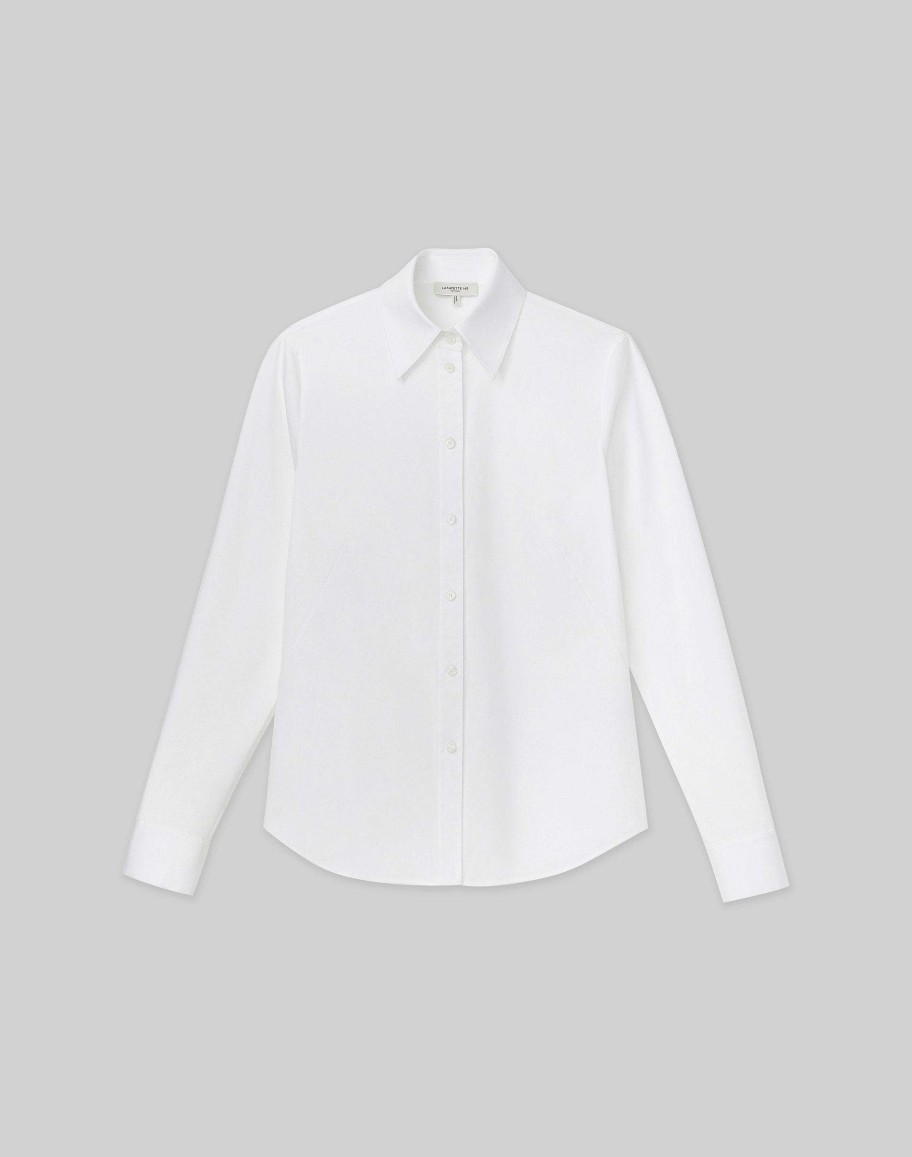 Lafayette 148 New York Blouses & Shirts | Stretch Cotton Slim Shirt White