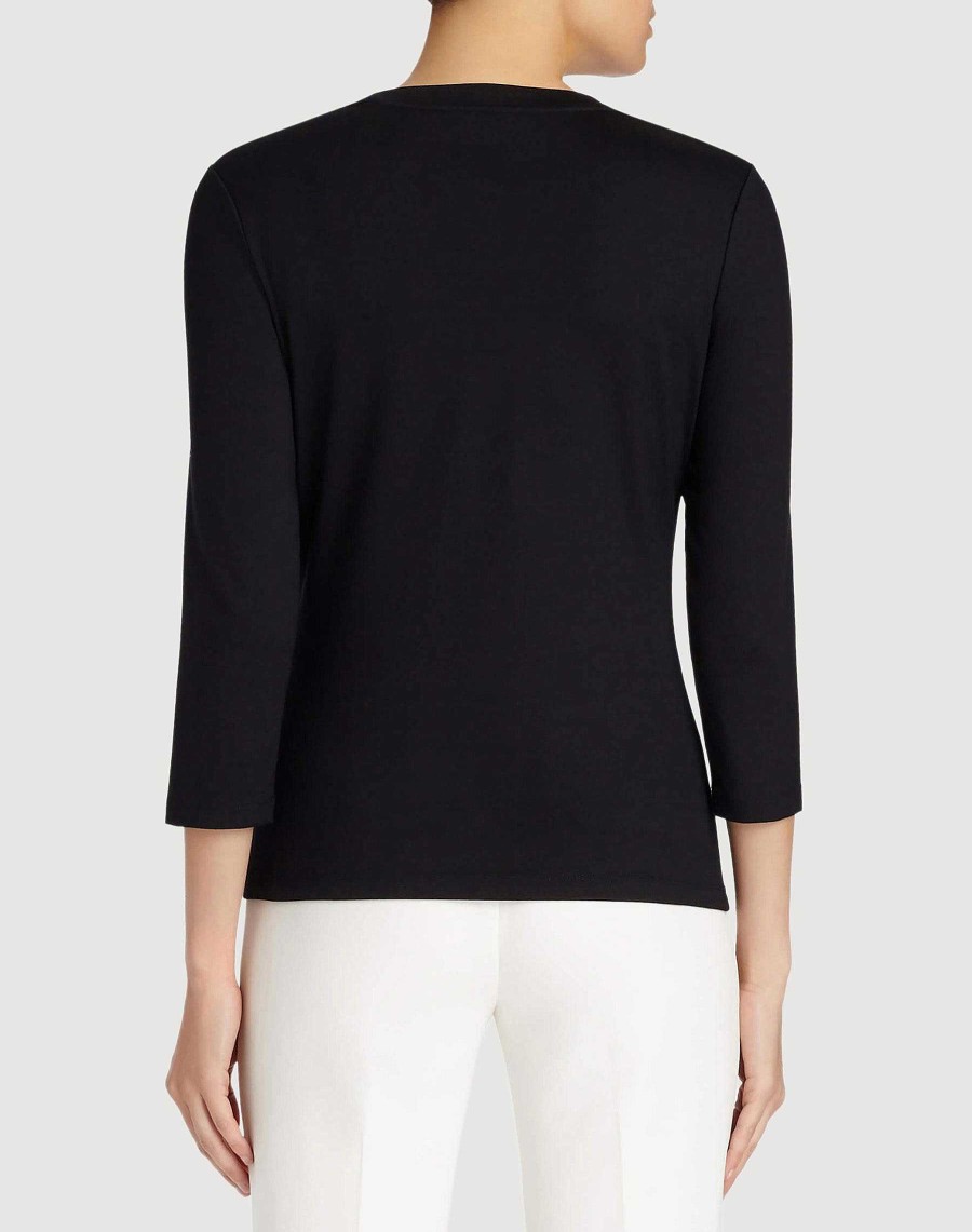 Lafayette 148 New York Tops & Tees | Cotton Rib V-Neck T-Shirt Pool