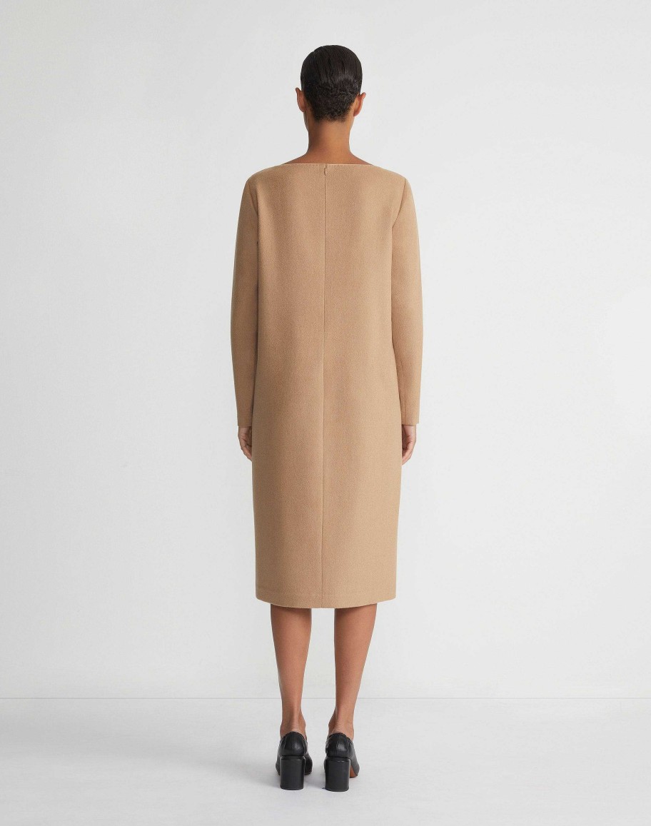 Lafayette 148 New York Dresses | Hair Bateau Neck Dress Camel