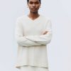 Lafayette 148 New York Sweaters & Knits | Cashmere Ribbed V-Neck Sweater Grey Heather