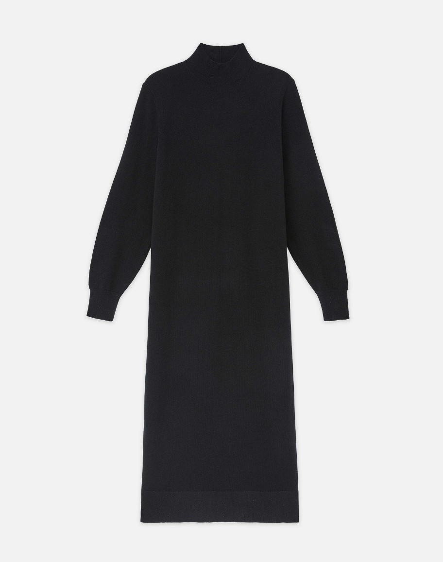 Lafayette 148 New York Dresses | Cashmere Blouson Sleeve Dress Black