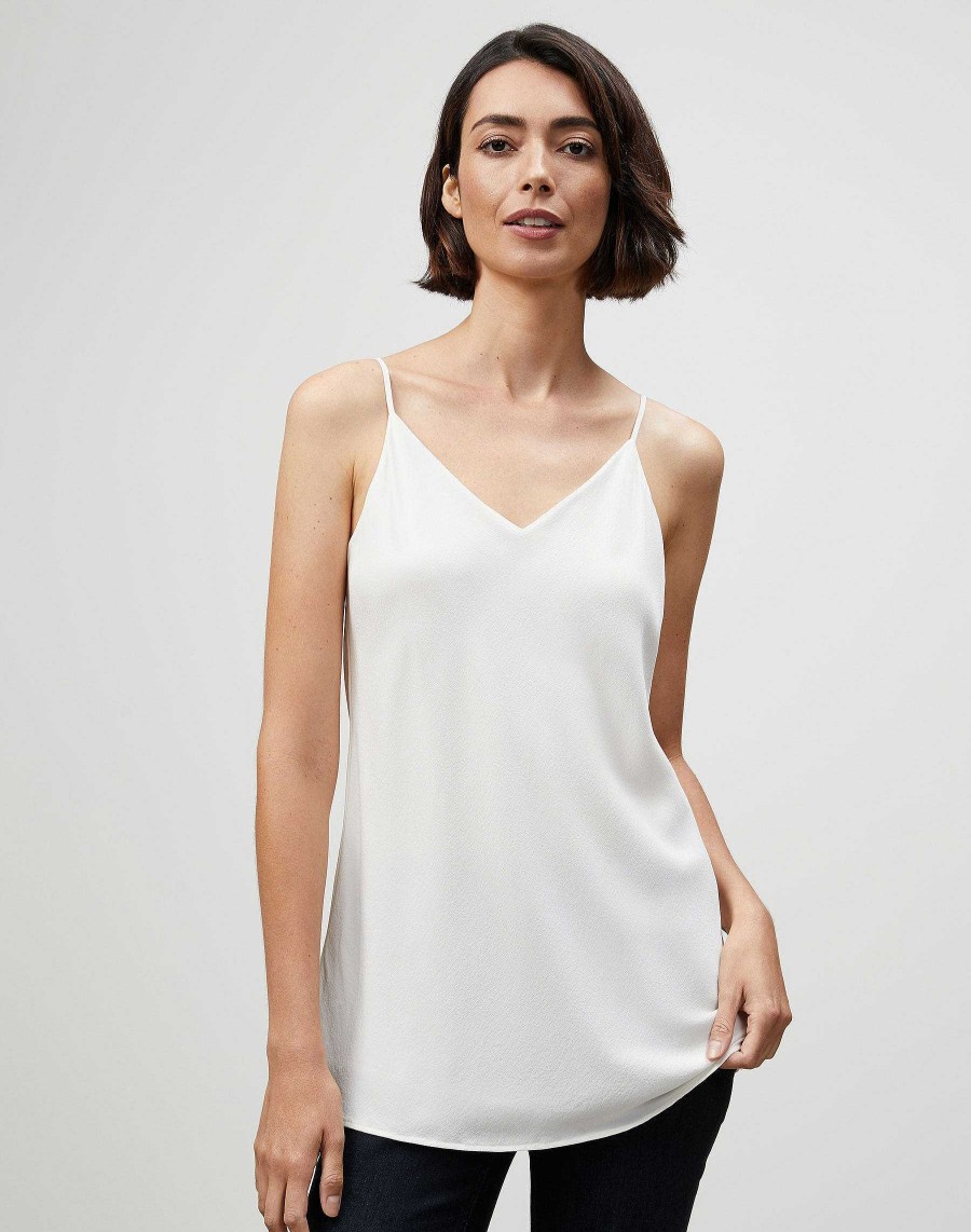 Lafayette 148 New York Blouses & Shirts | Lightweight Sandwashed Silk Bias Tank Cloud