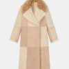 Lafayette 148 New York Coats & Outerwear | Long Hair Shearling Reversible Double-Breasted Overcoat Rye