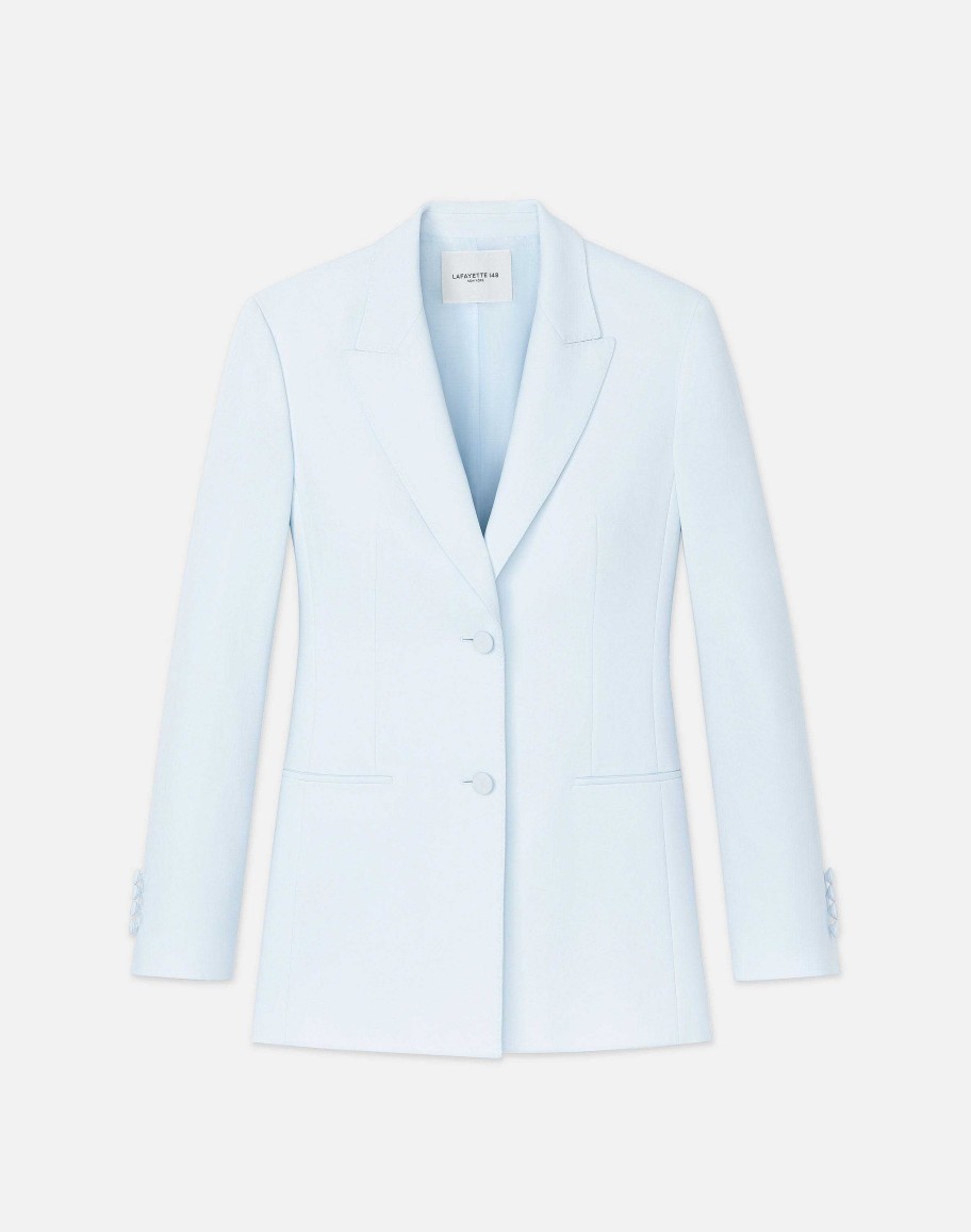 Lafayette 148 New York Jackets & Blazers | Finesse Crepe Fitted Blazer Seawater