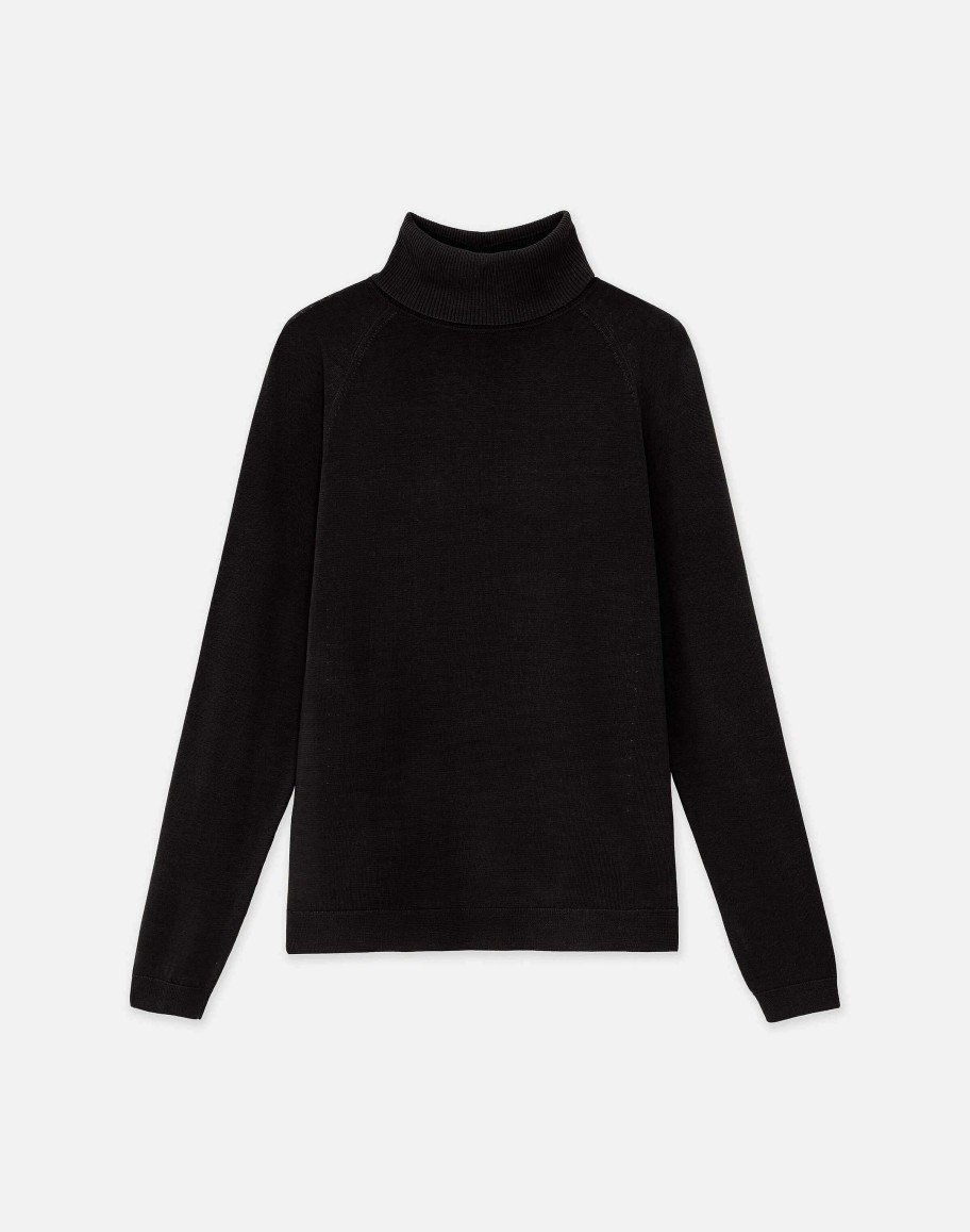 Lafayette 148 New York Sweaters & Knits | Responsible Matte Crepe Turtleneck Sweater Black