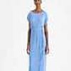 Lafayette 148 New York Dresses | Recycled Poly Satin Pliss Dolman Dress Sky Blue