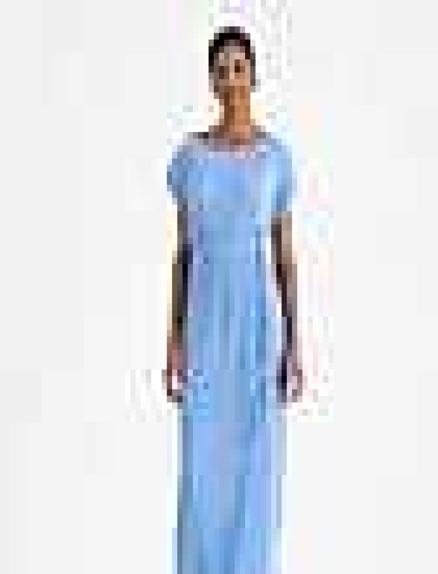 Lafayette 148 New York Dresses | Recycled Poly Satin Pliss Dolman Dress Sky Blue