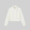 Lafayette 148 New York Jackets & Blazers | Silk-Linen Tapered Bomber Jacket Alabaster