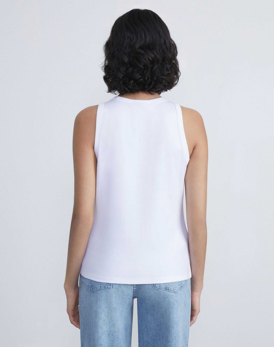 Lafayette 148 New York Tops & Tees | Cotton Rib Racerback Tank White