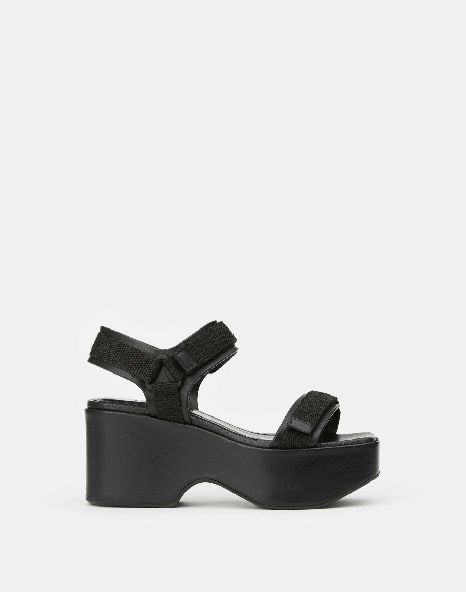 Lafayette 148 New York Sandals | Nappa Leather Platform Sandal Black