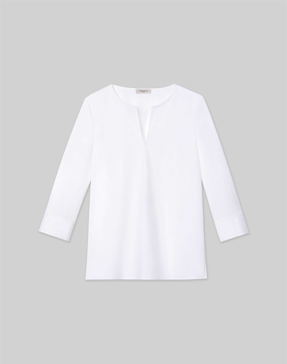 Lafayette 148 New York Blouses & Shirts | Stretch Cotton Popover Shirt Black