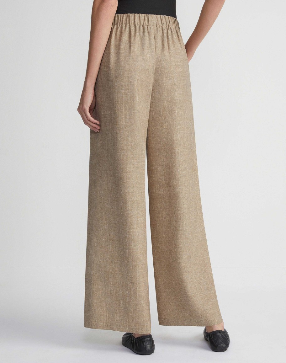 Lafayette 148 New York Pants & Shorts | Virgin Wool Silk-Linen Riverside Pant Cadet Khaki Melange