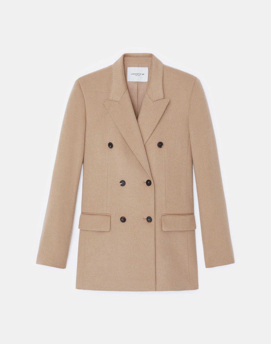 Lafayette 148 New York Jackets & Blazers | Hair Double-Breasted Trinity Blazer Camel