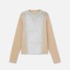 Lafayette 148 New York Sweaters & Knits | Metallic Foil Print Cashmere Crewneck Sweater Dune Foil