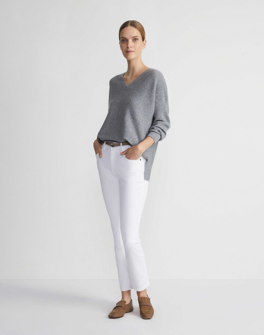 Lafayette 148 New York Sweaters & Knits | Wool-Cashmere Ribbed V-Neck Sweater Dune Melange